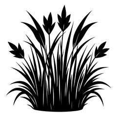 Mistbloom Grass vector clean black silhouette design white background
