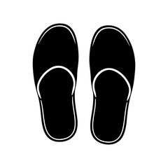 Slipper silhouette icon vector flat illustration on white background.