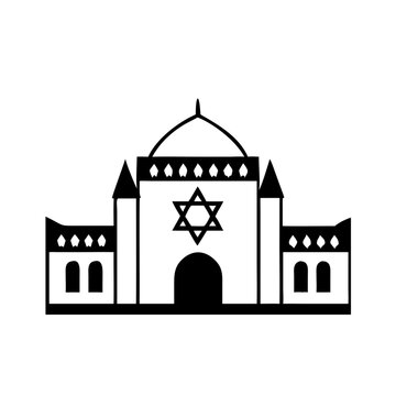 black synagogue building with star clip art preview