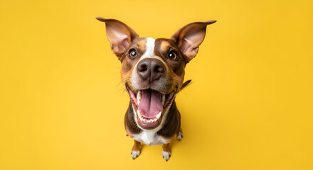 This happy dog with big ears and a wide smile will brighten your day and add a playful touch to your projects, bringing joy and fun to your designs.