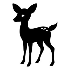 Fawn shadow vector clean black silhouette design white background