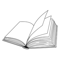 Vector art of open book with turning pages