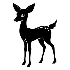 Fawn shadow vector clean black silhouette design white background