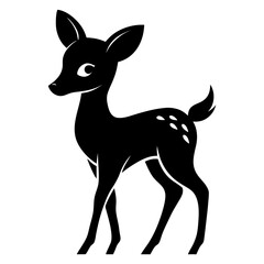 Fawn shadow vector clean black silhouette design white background