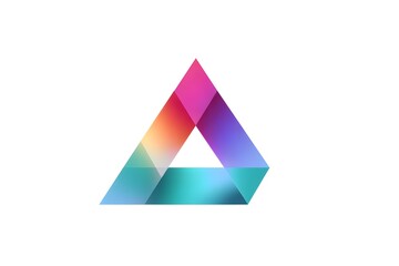 Simple geometric logo with overlapping triangles in gradient colors