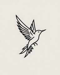 Obraz premium Minimalist bird in flight logo line art style