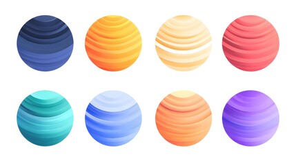 Flat wave circular icon with gradient fill