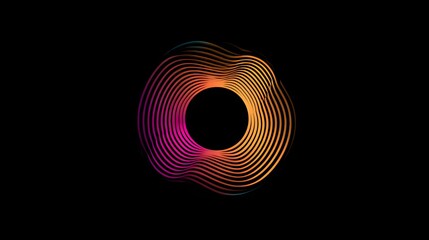 Abstract circle logo with layered wave lines