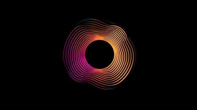 Abstract circle logo with layered wave lines