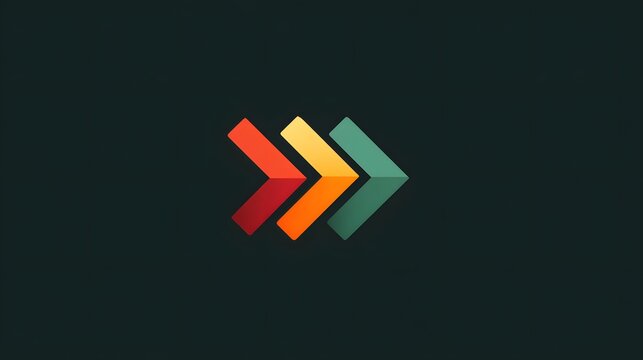 Abstract arrow symbol logo in minimalist style