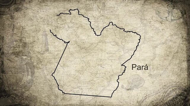 Para map drawn on a cartography background sheet of paper