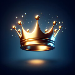 Golden Crown – Royal Luxury King Crown with Sparkling Light Effects