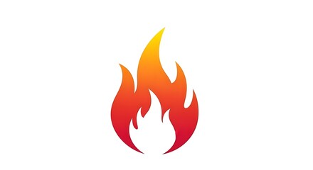 Stylized flame icon with gradient colors on white background