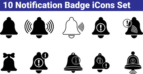 Notification Bell Icons Set for Alerts and Alarms