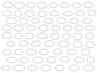 細めの枠のみの雲型のもくもくフレームセット