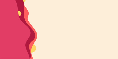 Abstract Layered Paper Cutout with Wavy Red and Yellow Elements, abstract background