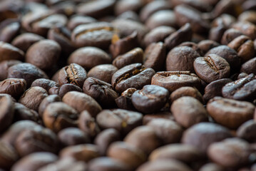 coffee beans are the background.