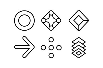 Navigation Menu Icons – Minimalist Line Art Icon Set