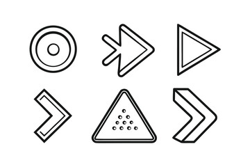 Navigation Menu Icons – Minimalist Line Art Icon Set