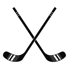 Hockey sticks vector clean black silhouette design white background