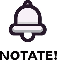 Stylized notification bell icon with 'NOTATE!' text