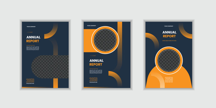 Modern ribbon theme book cover template in gradient color. A4 size book cover template for annual report, magazine, booklet, proposal, portfolio, brochure, poster