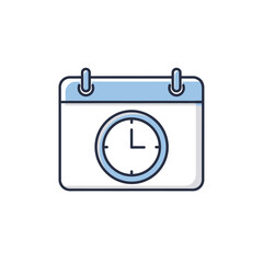 Time management icon with calendar and clock for scheduling vector