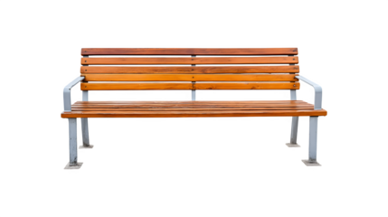 Wooden park bench designed for outdoor seating and relaxation
