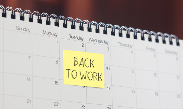Back to work is shown using the text. Welcome back concept