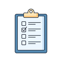 Clipboard and checklist vector icon. Task management, to-do list, survey symbol.