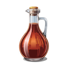 Glass Decanter Filled with Liquid Still Life Graphic Element Illustration