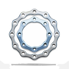 Chain links circular pattern design Technical equipment mechanical part. Interlocking metal pieces for machinery bicycle or motorcycle construction.