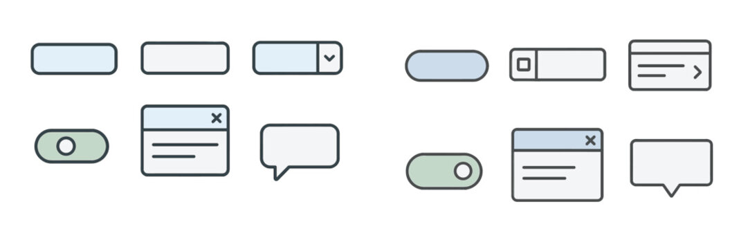 Modern User Interface Elements Set, Minimalist flat design