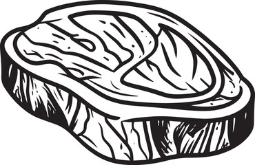 Steak Meat Icon Silhouette | Black Vector Illustration for Cooking Art
