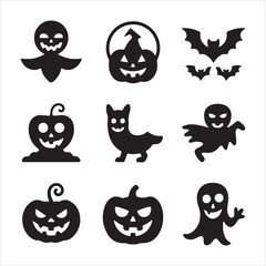 Obraz premium halloween icons set