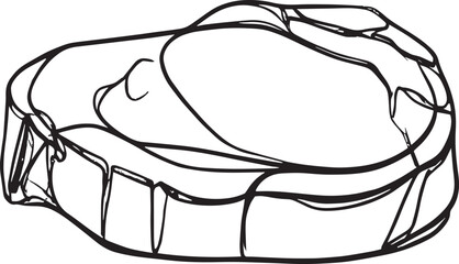 Steak Meat Icon Silhouette | Black Vector Illustration for Cooking Art