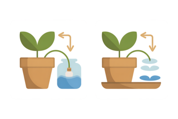 Plant watering system illustration isolated on transparent background