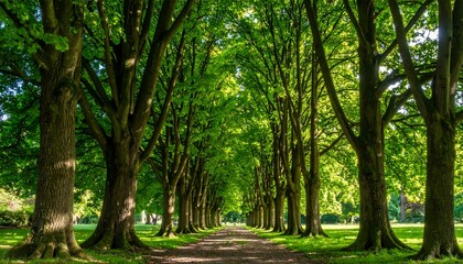 Fototapeta premium Lush tree-lined avenue
