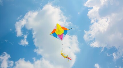 Blue Kites Flying High: Fun Leisure Activity on Sunny Summer Skies