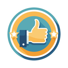 Thumb up and down icon symbol for like and dislike gesture illustration