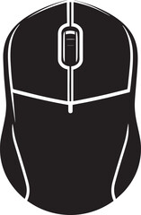 Sleek Wireless Mouse Silhouette | Black Modern Vector Illustration