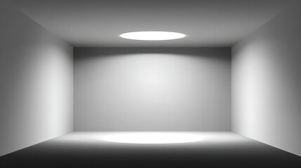 Obraz premium Empty White Room With Spotlight Lighting
