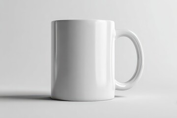 Fototapeta premium White Ceramic Mug Mockup Against Light Background