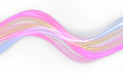 Vibrant Neon Flow Line Elements in Futuristic Clipart Design Isolate on Transparent Background, cutout, png