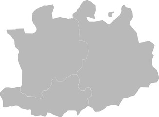 Obraz premium Antwerp (Antwerpen), Belgium – administrative vector map with arrondissement boundaries (LCC projection, PPT-compatible & fully editable)