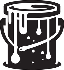 paint bucket with dripping paint