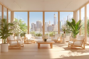 Naklejka premium Modern city apartment living room (2)