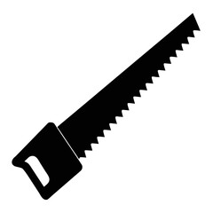 Saw vector clean black silhouette design white background