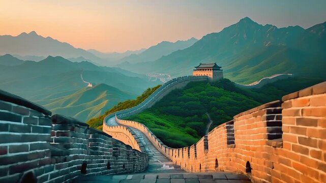 the ancient stones of the Great Wall of China  