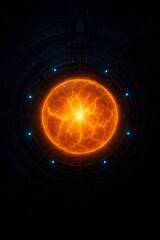 Obraz premium Futuristic Fusion Reactor Plasma Core